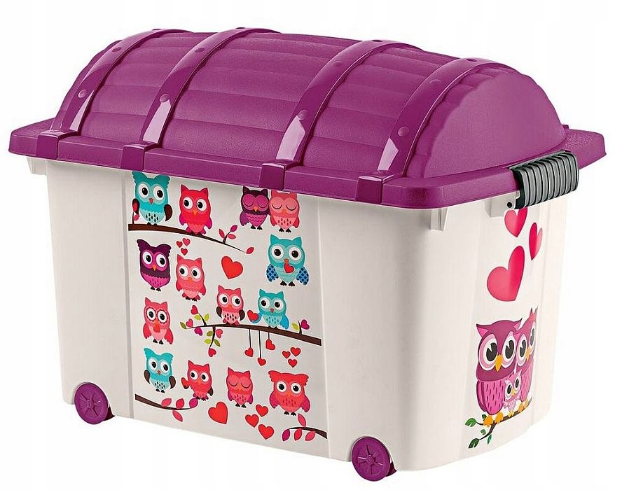 

Duża Skrzynia Pojemnik Na Zabawki kółka Sowy