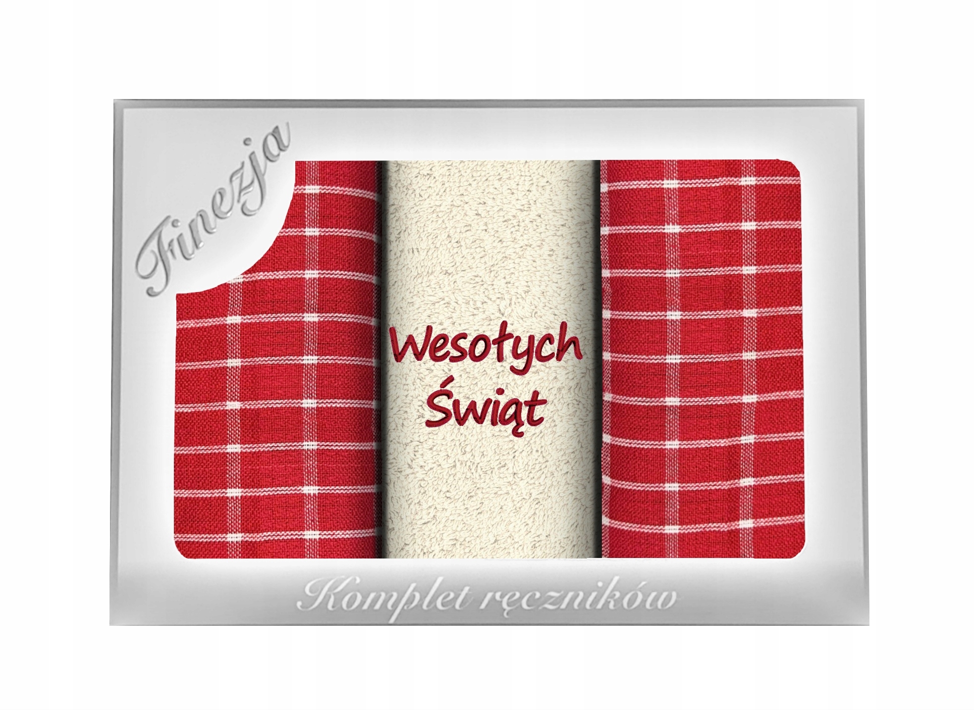 KOMPLET ŚCIEREK KUCHENNYCH 3 SZT ŚWIĄTECZNE NA PREZENT ŚCIERKI HAFTOWANE