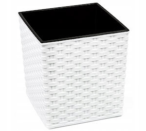 

Doniczka Juka Rattan 250 Lamela Biały wkład