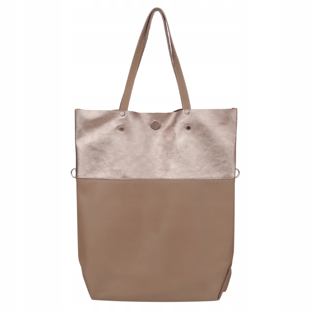 

cappuccino złota Skórzana Torebka Worek skóra A4