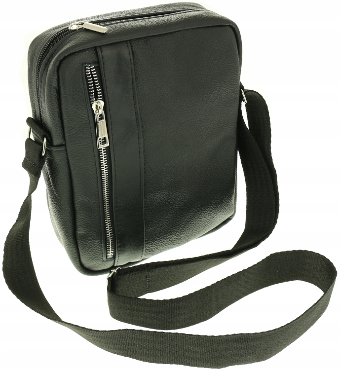 Prostorná pánská kožená kabelka přes rameno