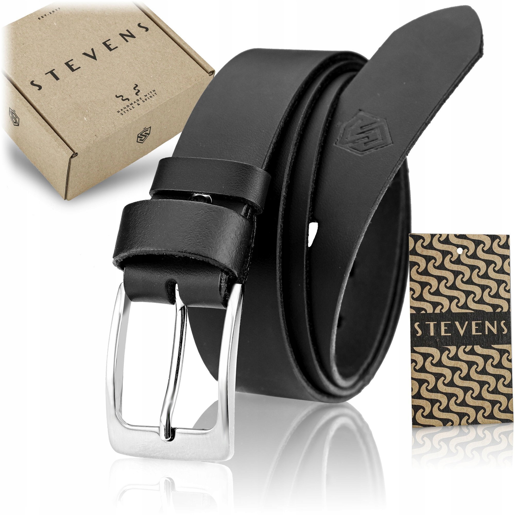 

Pasek Męski Skórzany Stevens Czarny Skóra 120cm