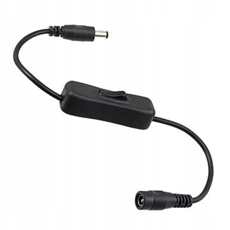 Wyłącznik na kablu DC 2.1/5.5 przełącznik wtyk gniazdo do zasilaczy Led