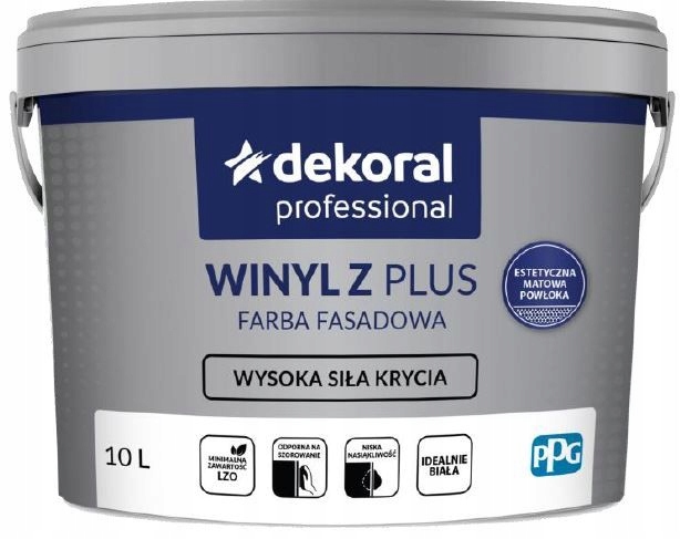 Emulsja Winyl-z Plus 10L biała fasad.
