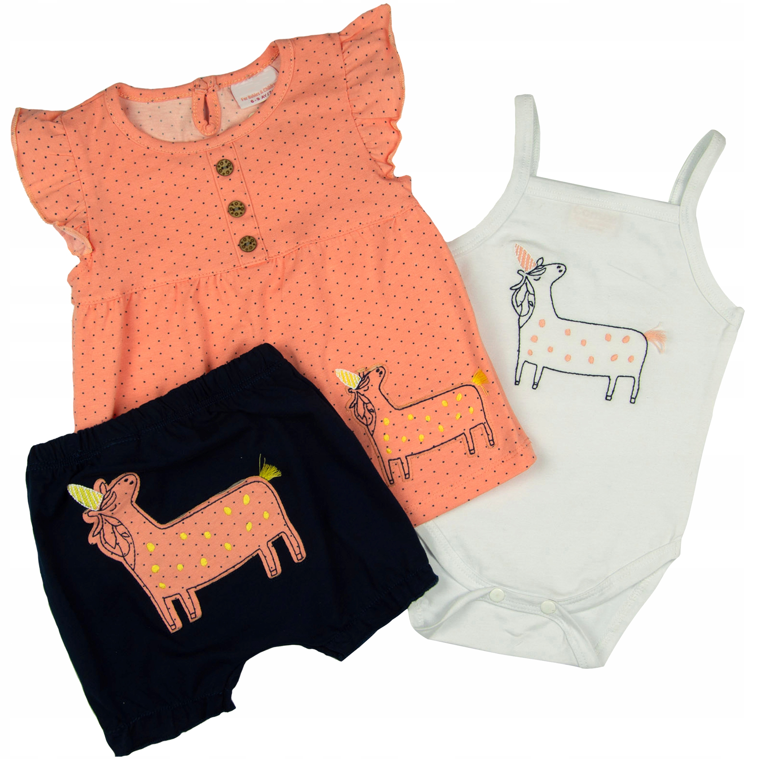 

Komplet 3 cz. Dziewczynka tunika body bloomersy 92