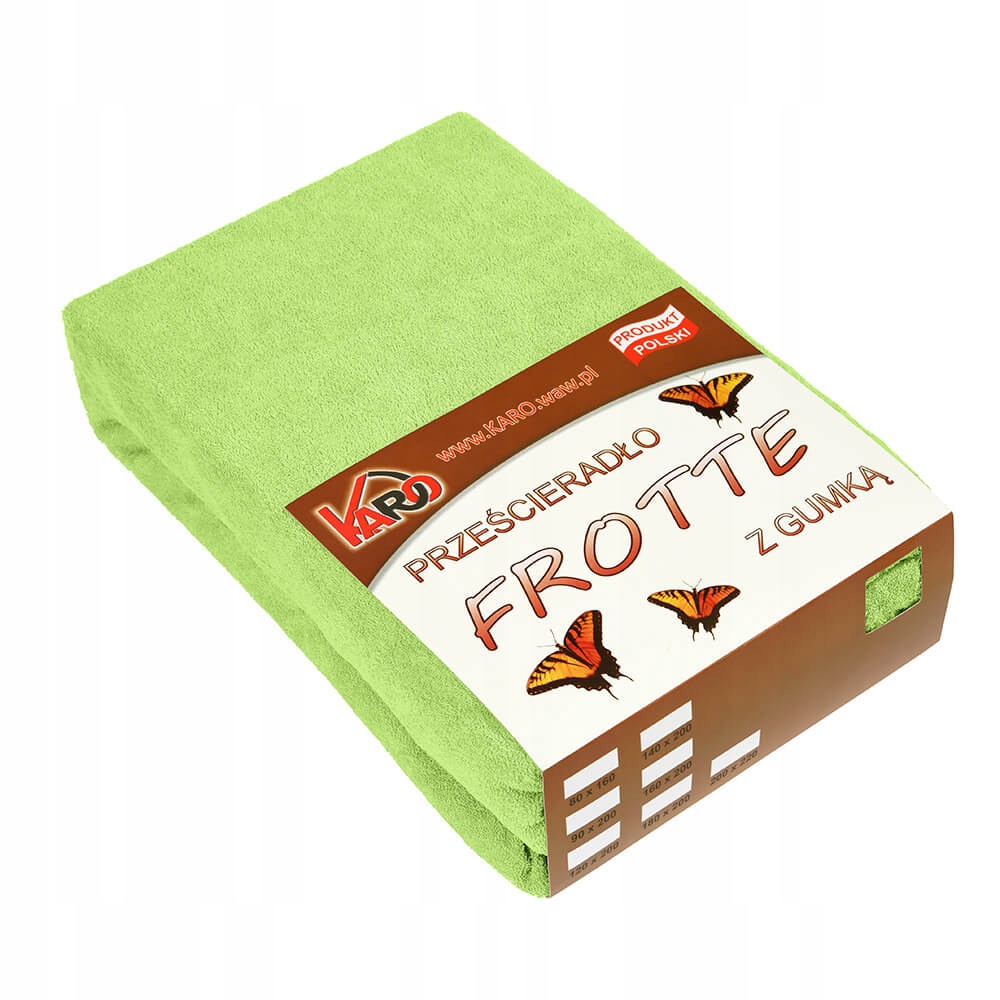 

Prześcieradło frotte z gumką 90x200 limonkowe 058