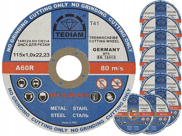 

Tarcza do cięcia metalu stal 115x1,0 tarcze Tediam