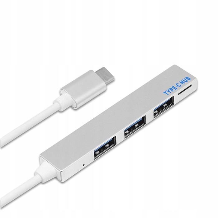 HUB 4W1 USB-C 3 X USB 3.0 + CZYTNIK KART PAMIĘCI