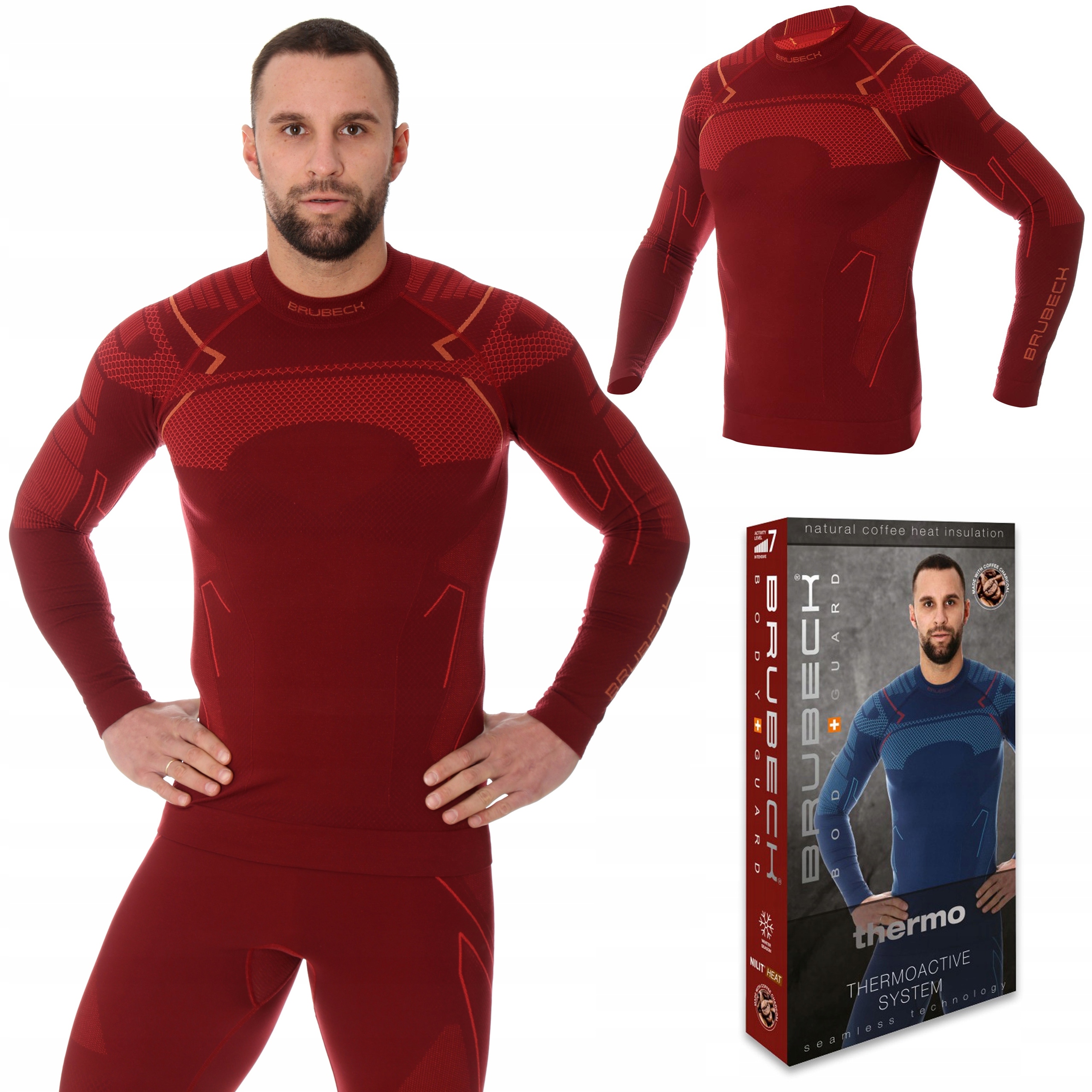 Pánská Mikina Termoaktivní zimní lyžařská mikina s dlouhým rukávem Brubeck Thermo M