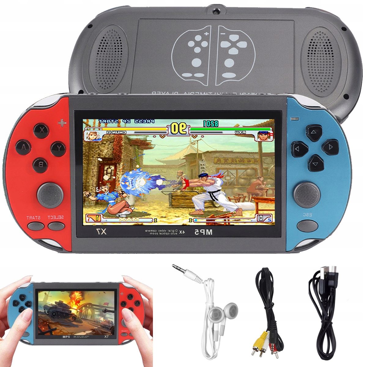 Konsola Przenośna Do Gier X7 8G Gra Retro Mini Wielofunkcyjny 4,3 Cala