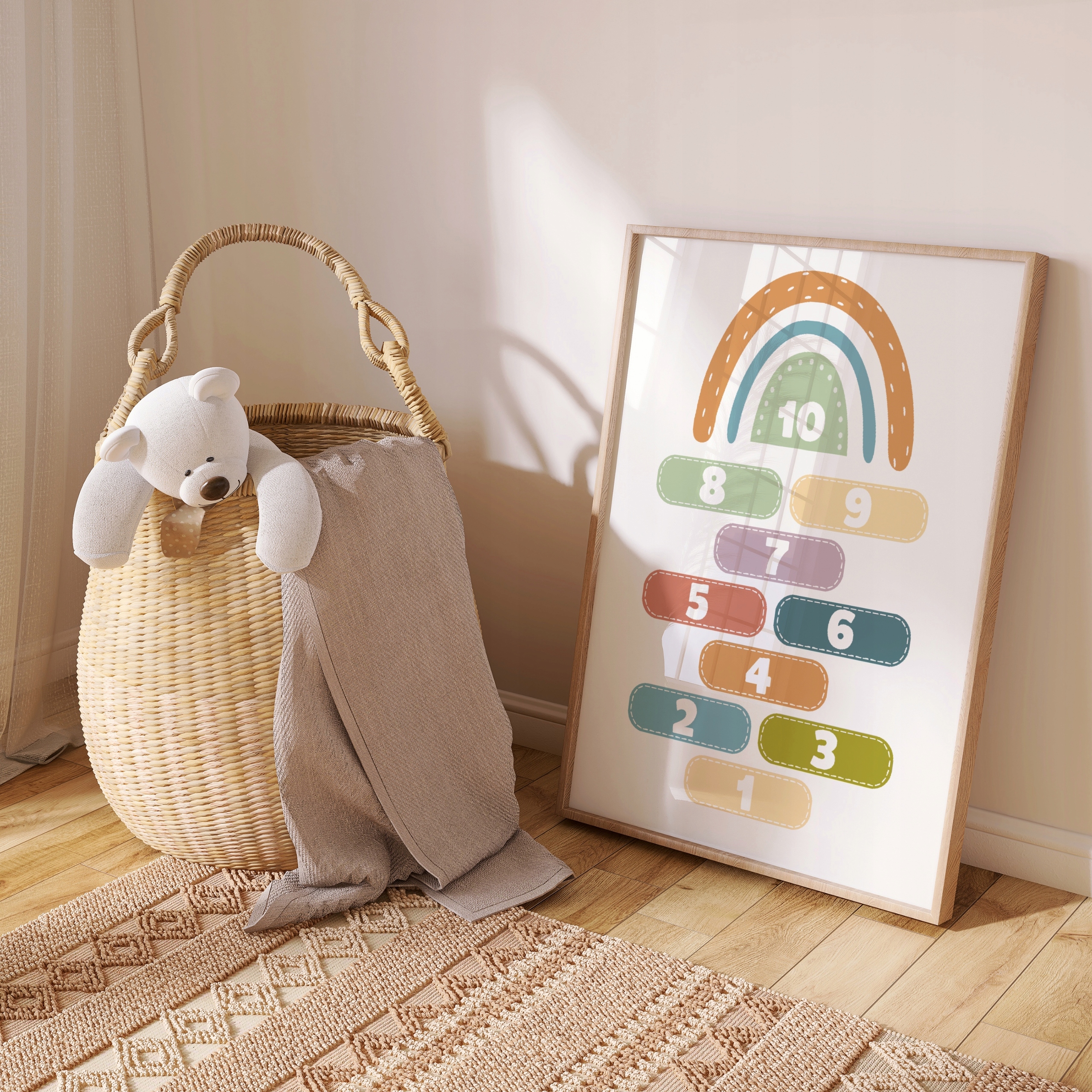 PLAKATY EDUKACYJNE OBRAZKI DO POKOJU DZIECIĘCEGO ZESTAW ALFABET LICZBY A3 Płeć chłopcy dziewczynki unisex