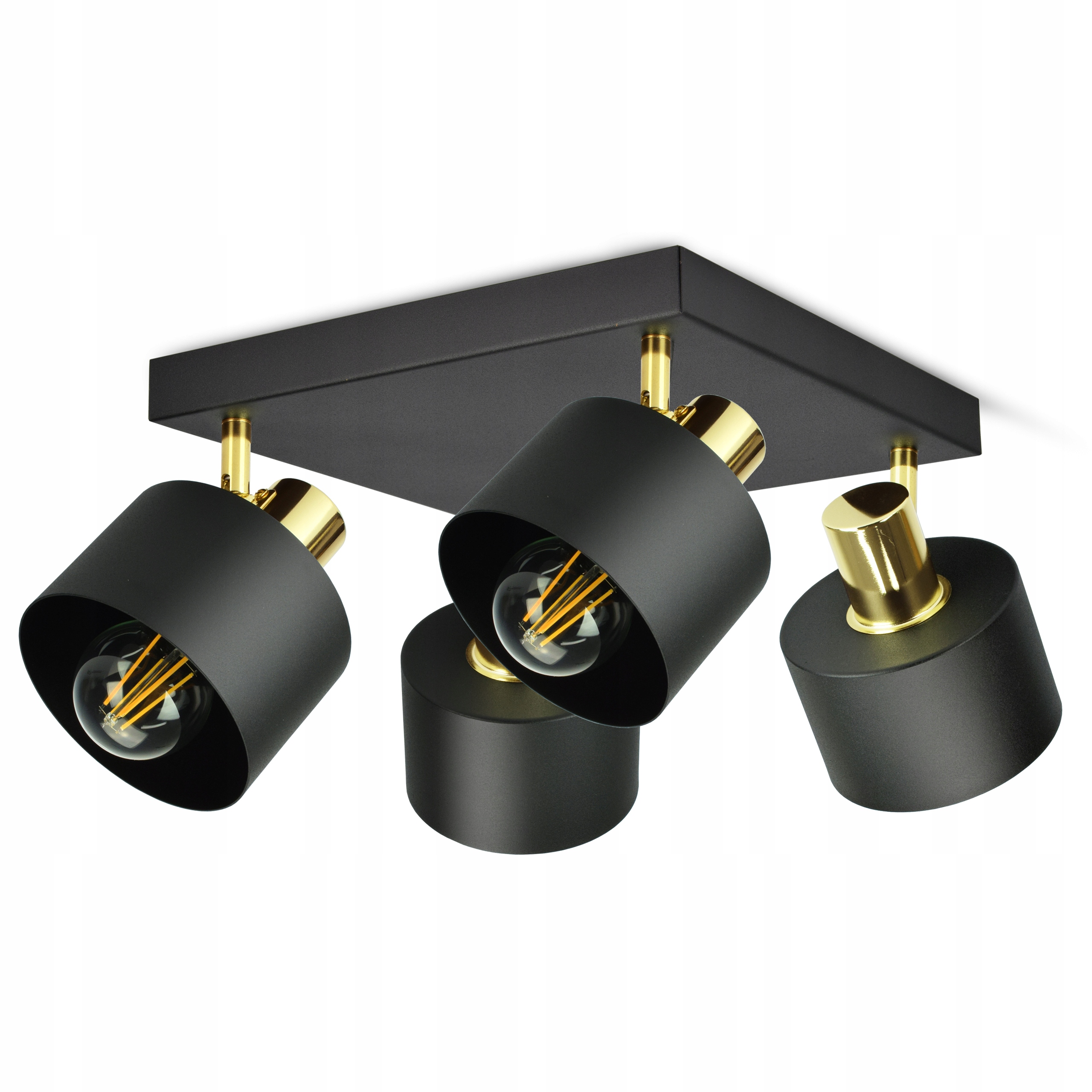 Lampa Sufitowa Żyrandol Plafon Classic Spot AG4 Led E27 Black Gold