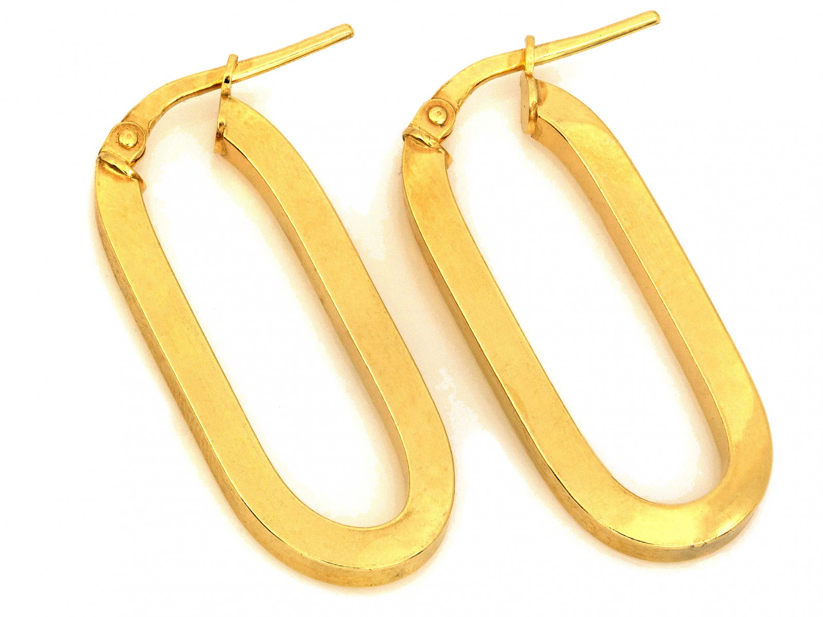 Stříbrné náušnice oválné lesklé 925 2.95 g 30.6 mm, elegantní jako dárek