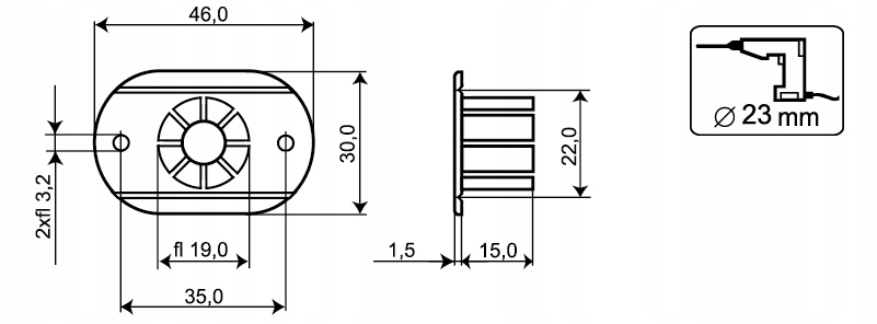 MC 200-S12B PARA KOŁNIERZ MONTAŻOWY ZASTRZASK BRĄZ MC 240 246 247 ALARMTECH Marka Alarmtech