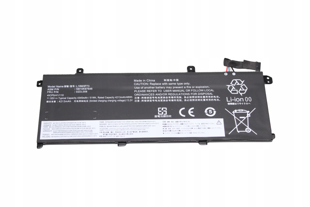 Bateria do Lenovo ThinkPad T490 T495 P43s P14s T14 Gen 1 Gen 2 02DL008