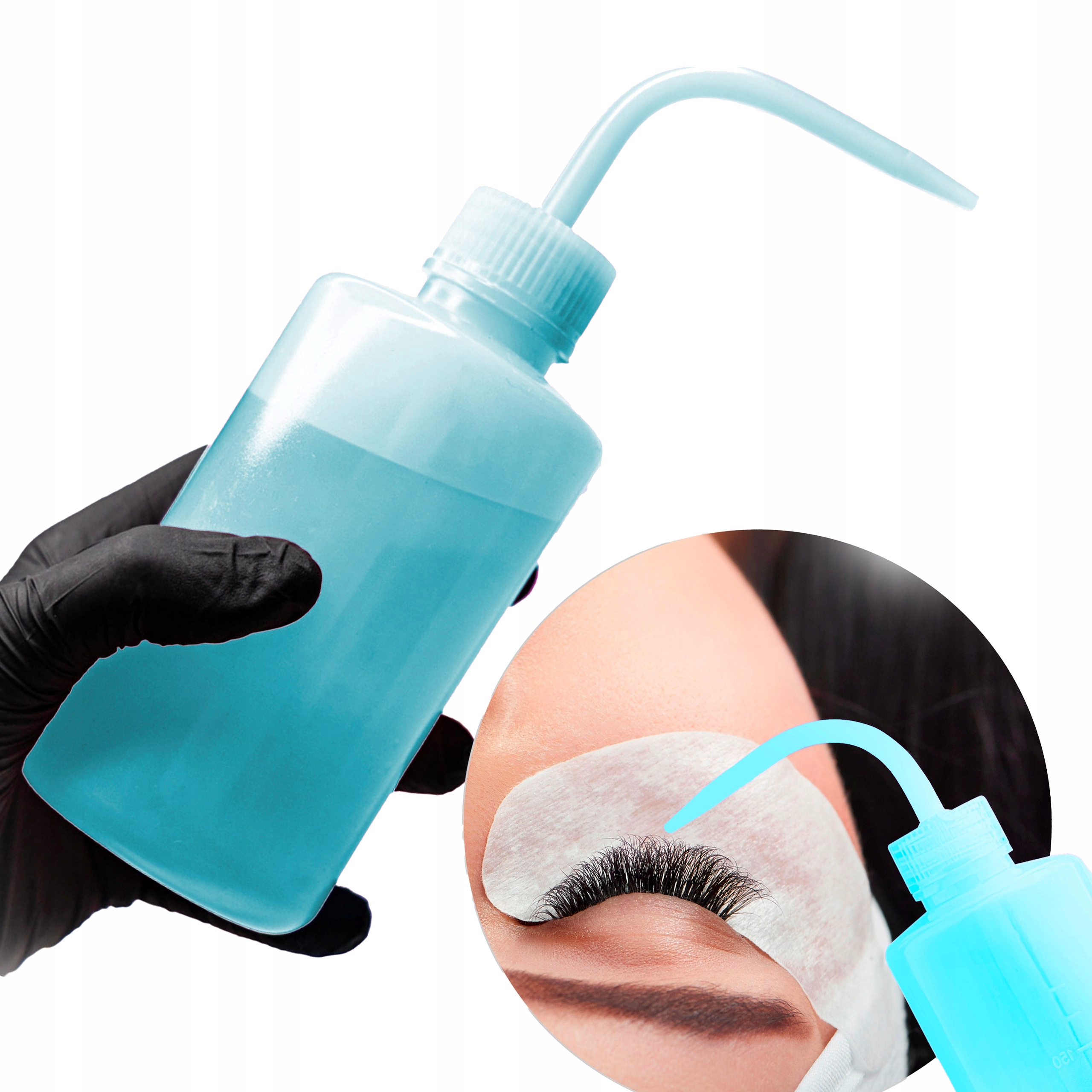 BUTELKA TRYSKAWKA BUTELECZKA DO MYCIA RZĘS 250 ml NIEBIESKA