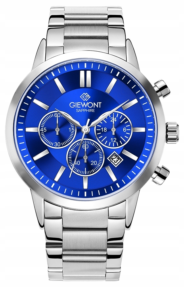 Pánské hodinky Giewont Quartz, Chronograph Sapphire Stříbrno-modré