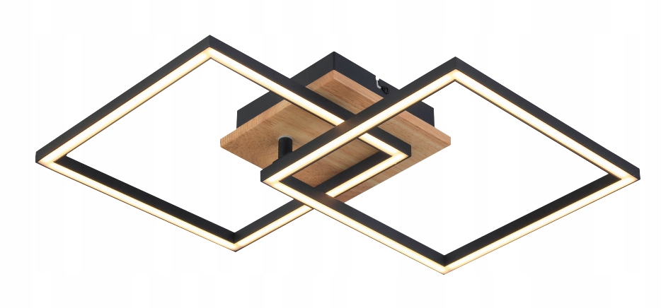 Plafon Glare 2 kwadrat drewno Led 4000K nowoczesny design do sypialni