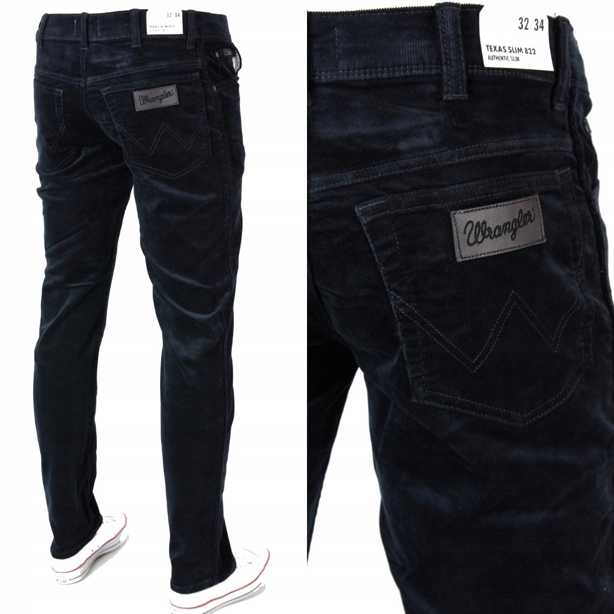

Wrangler Texas Slim Jeans Proste Sztruks _ W42 L32