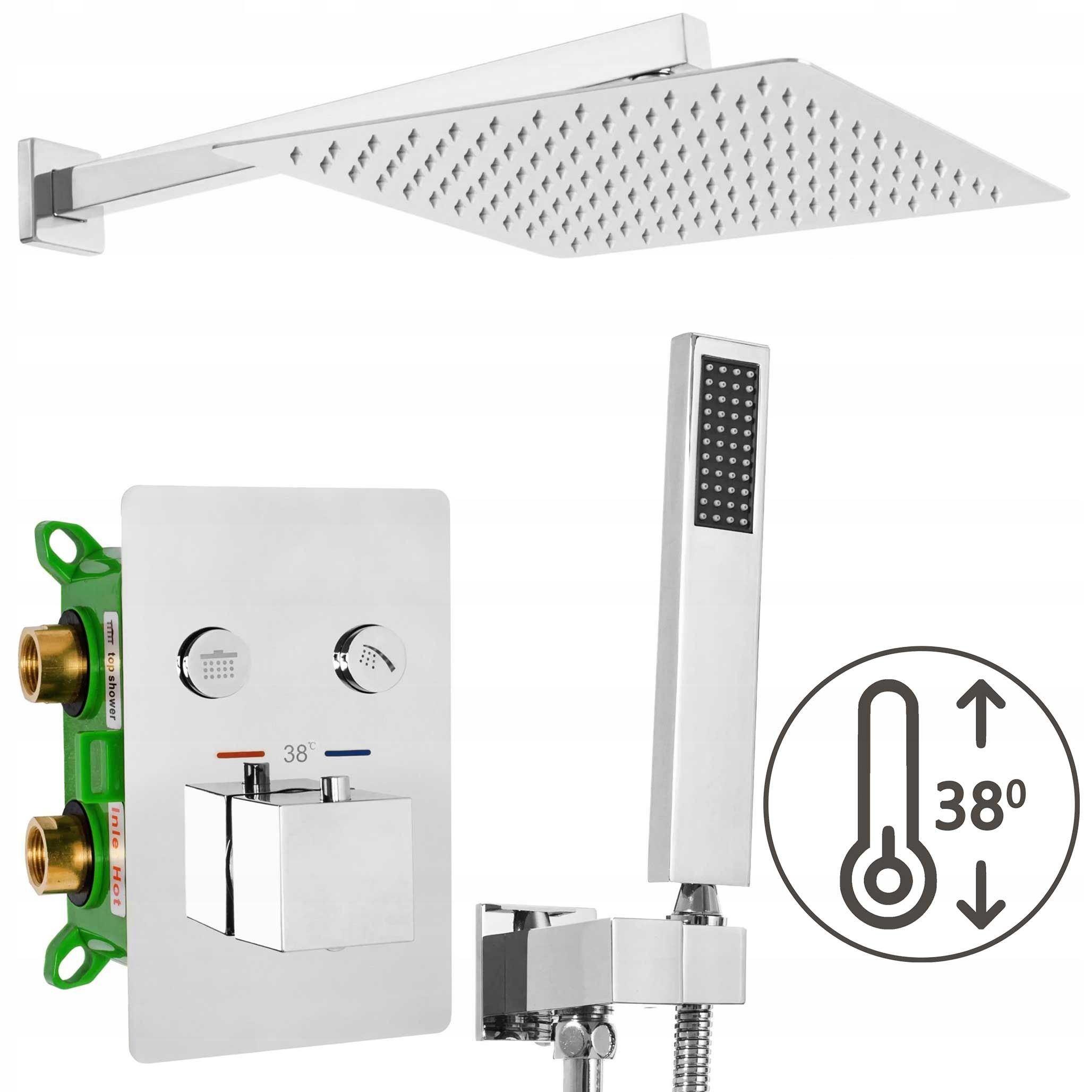 Podomítkový sprchový set s termostatom Rea Davis Chrom Box