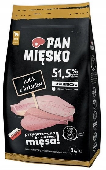 Suché Krmivo pro psy Pan Mięsko křupavé krůta a bažantem, velikost S, 3 kg