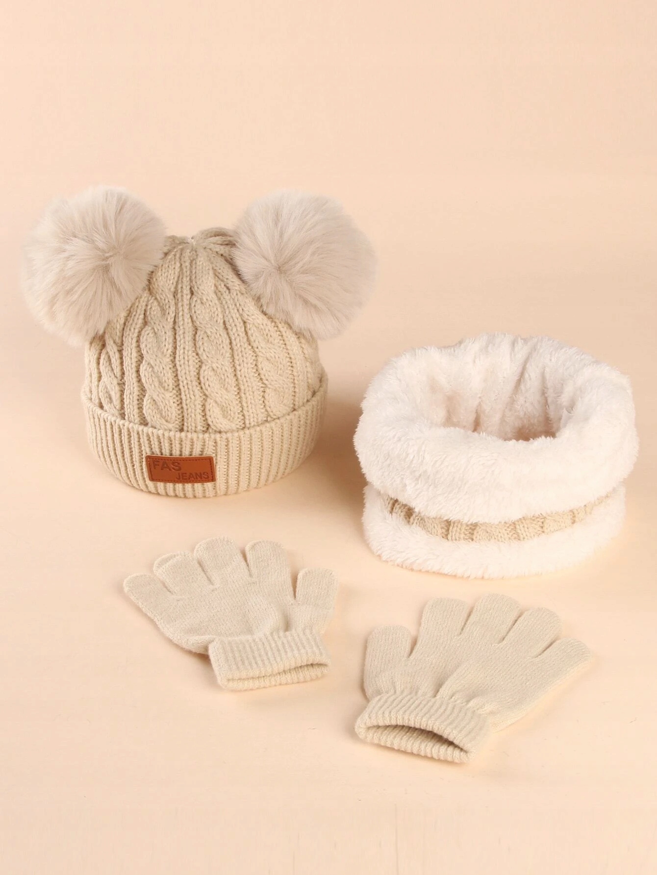 Czapka Komin Rękawiczki Komplet Jesień Zima 48-54