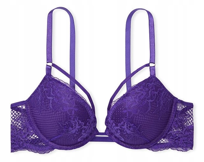 Podprsenka Victoria's Secret push-up ozdobné proužky fialová 75C (34C)