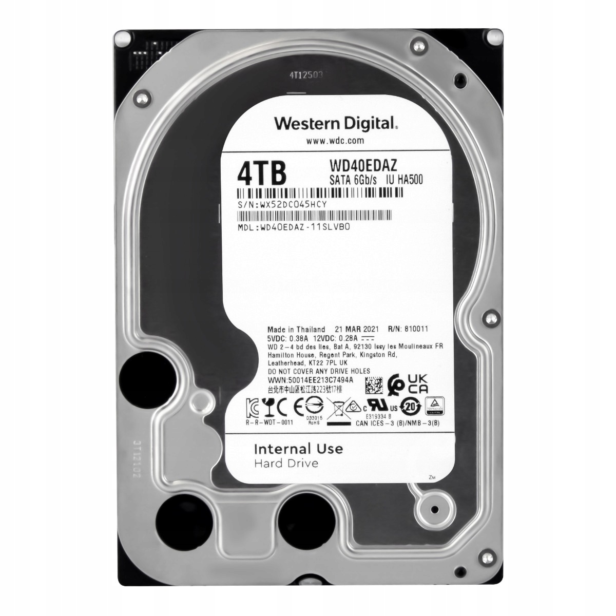 Wd 4TB 7.2K 64MB Sata III 3.5'' WD40EDAZ Iu HA500