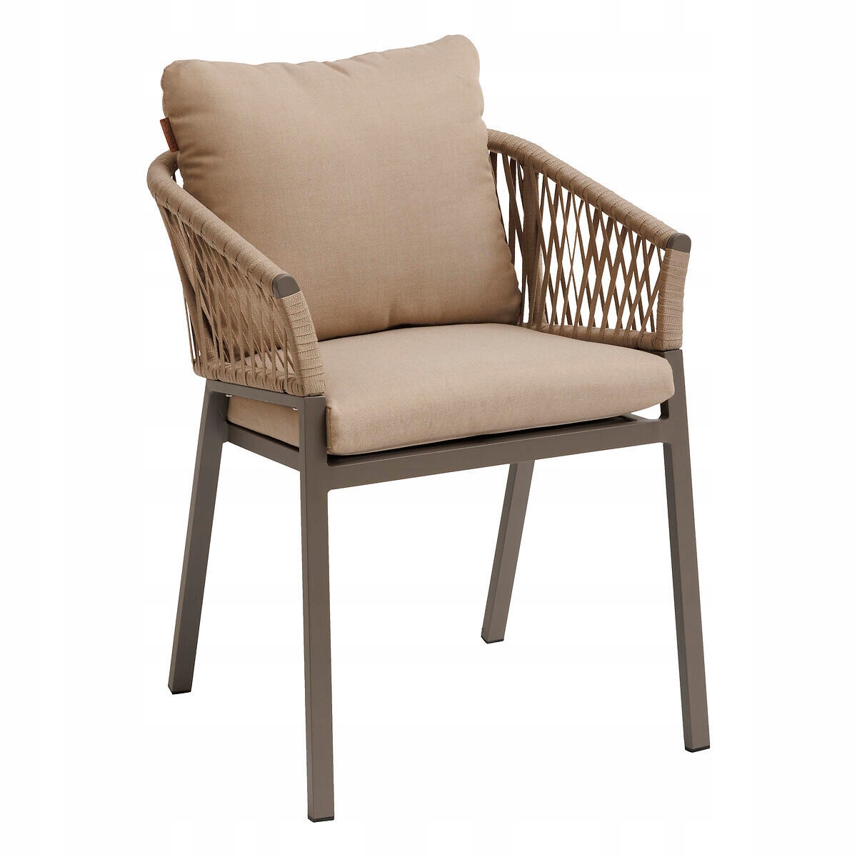 Hliníková Záhradná Stolička S Vankúšmi A Operadlom, Hnedá, Na Terasu