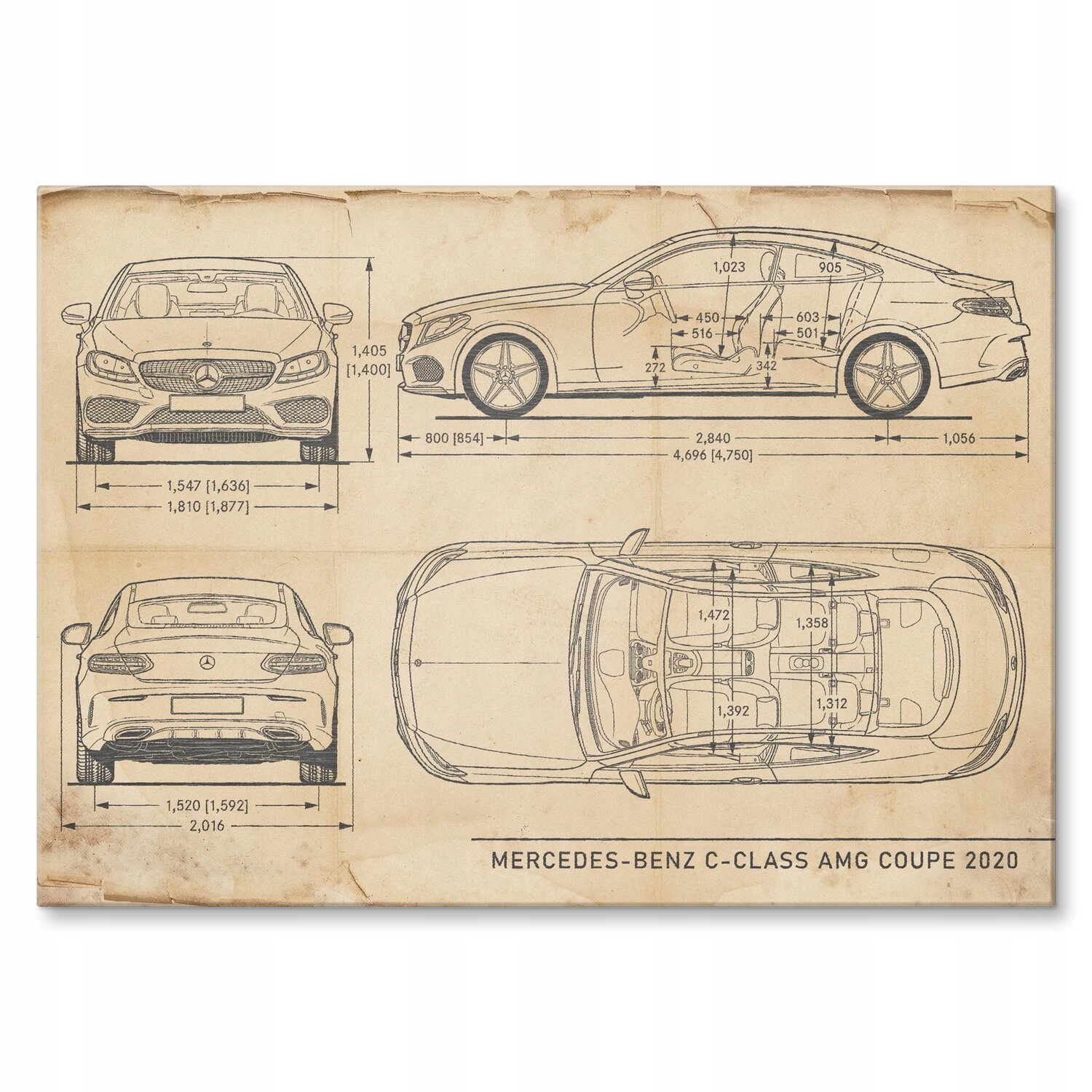Kovový plakát Mercedes C Amg Retro Dárek 30 x 42 cm