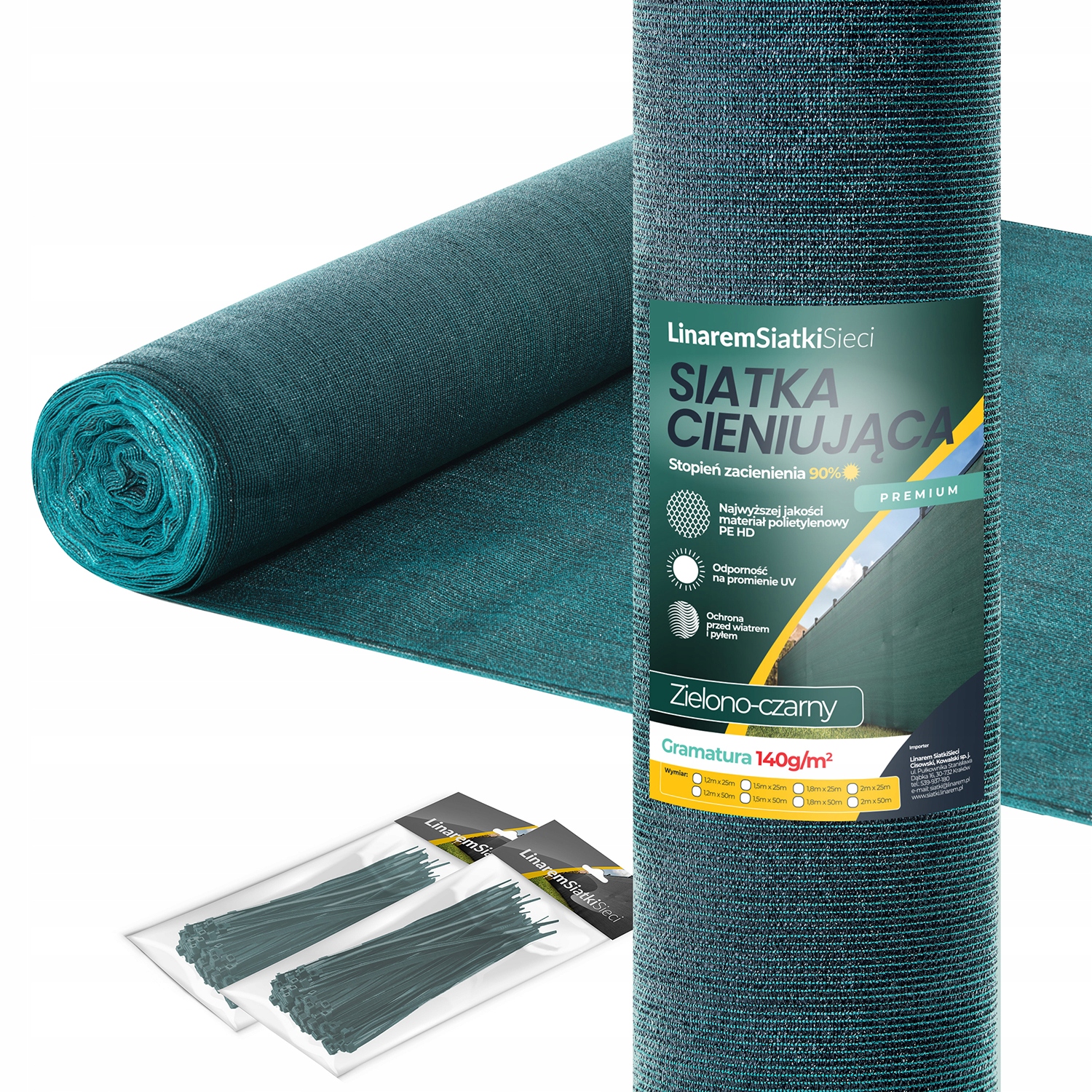

Siatka 140g Cieniująca 90% Mata Maskująca 1,5x50UV