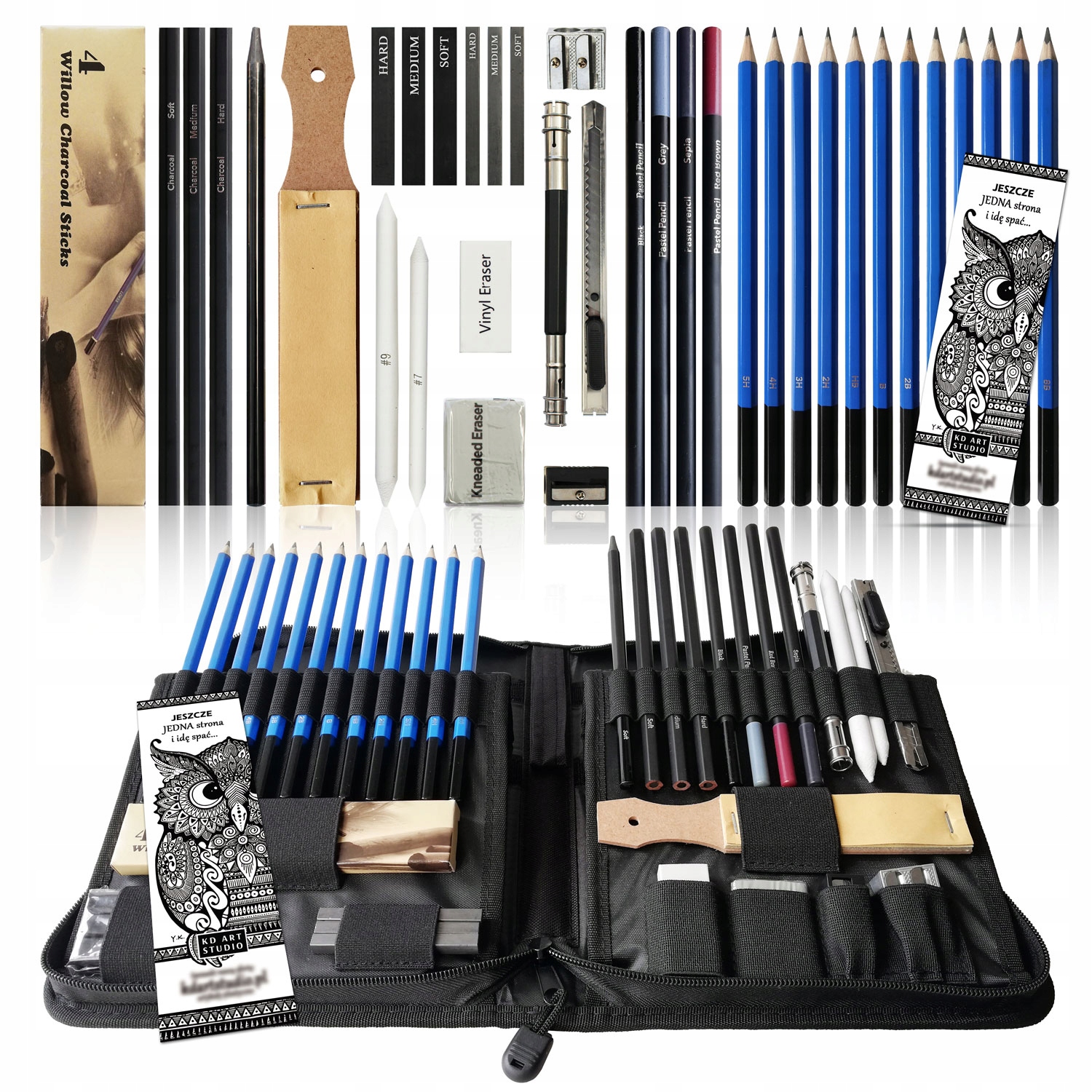 Profesionální Sada Na Skicování A Kreslení 40v1 Tužky Uhlí V Pouzdro