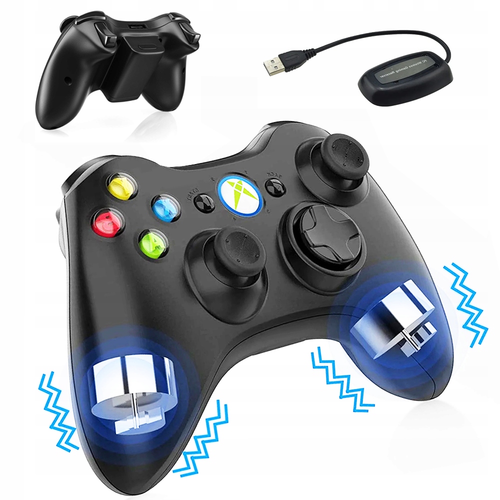 KONTROLER 2.4GHZ DO XBOX 360 Z ERGONOMICZNYM DIZAJNEM I STABILNYM UCHWYTEN