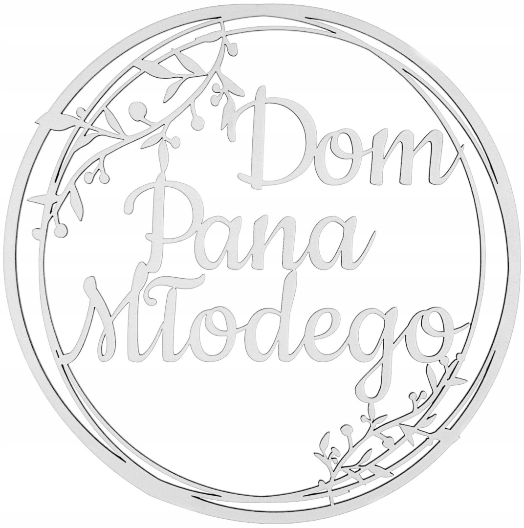 Dekoracje Weselne Koło Dom Pana Młodego BIAŁY 30cm Obręcz Ślub Ozdoba Napis