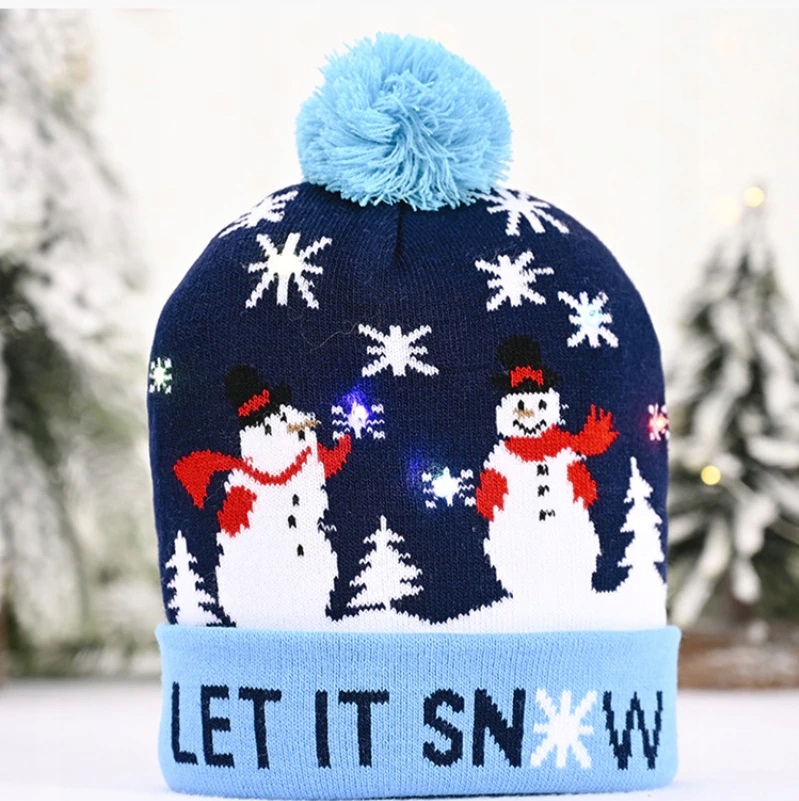 CZAPKA ZIMOWA ŚWIĄTECZNA ŚWIĘTA ŚWIECI BŁAWAN CIEPŁA KOLOROWA LED PREZENT Cechy dodatkowe brak