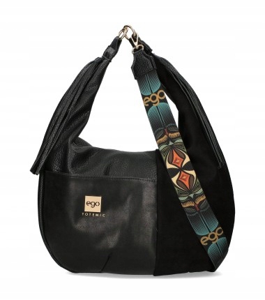 Taška shopper Ego černá semišová