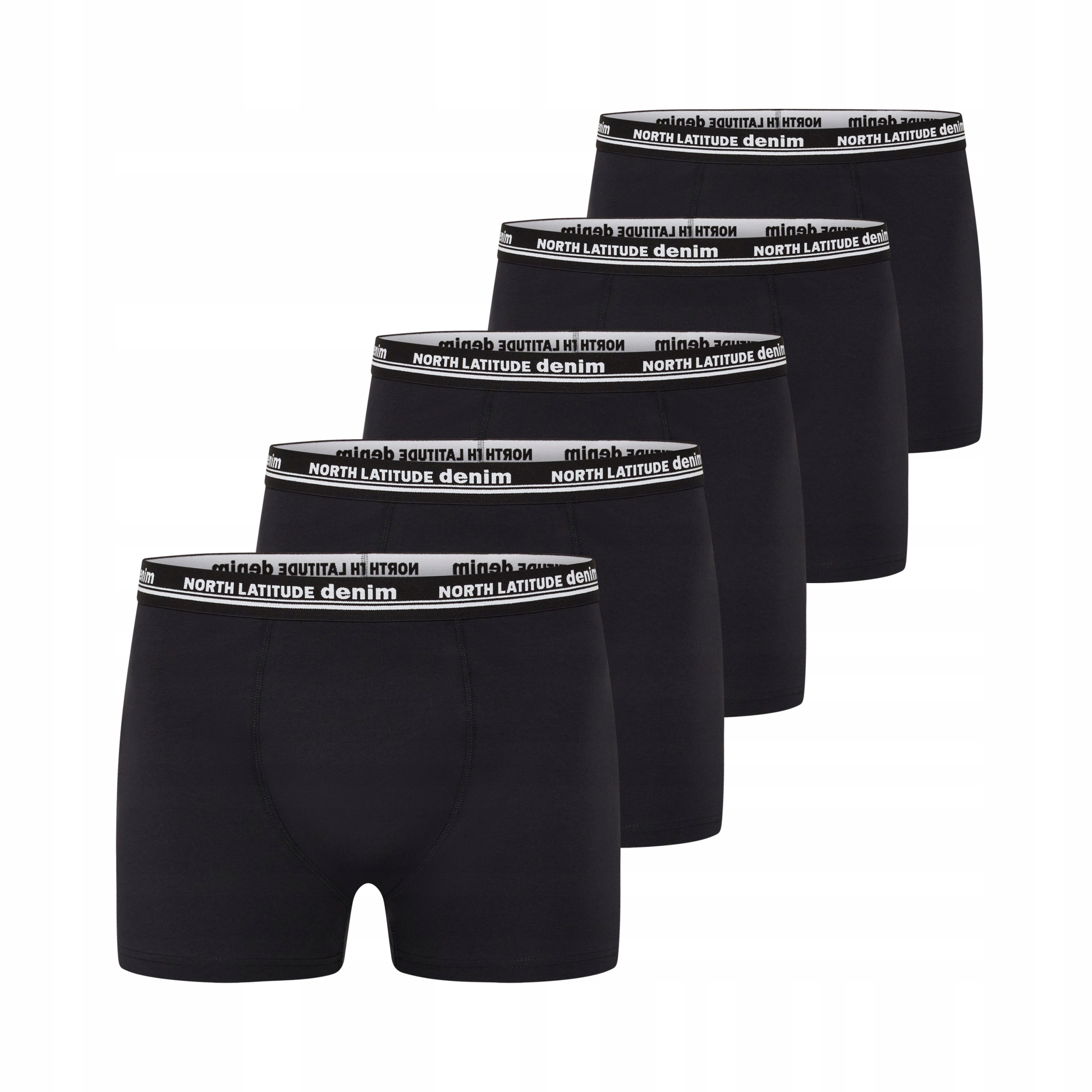 North Latitude Pohodlné Boxerky Velké Velikosti 5 Balení Sada Černé 5XL