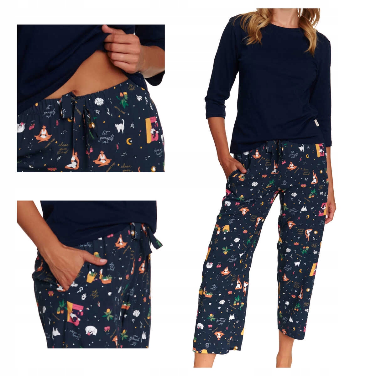 Doctor Nap Dámské pyžamo bavlna viskóza Pm 7162 yoga XL