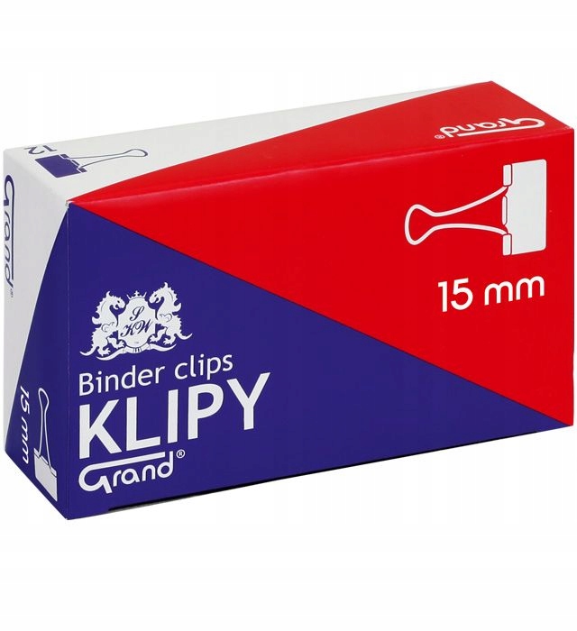 KLIPY BIUROWE GRAND 15 mm 12 SZT