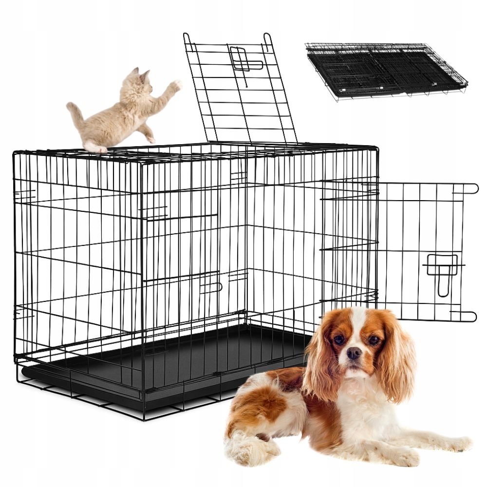 Kennelová Klec skládací kovová pro zvířata psa kočku 70x50x60cm M Kotec