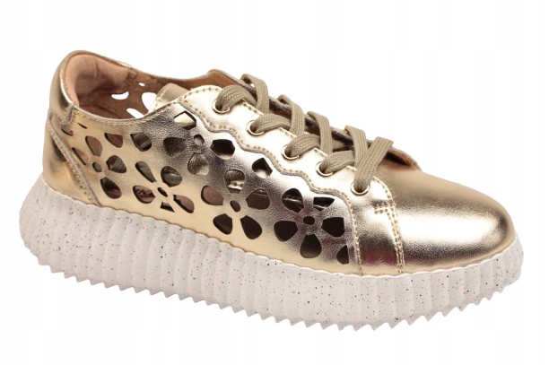Polobotky Artiker 56C1170 37 Zlaté Ažurové Sportovní Lehké Kožené