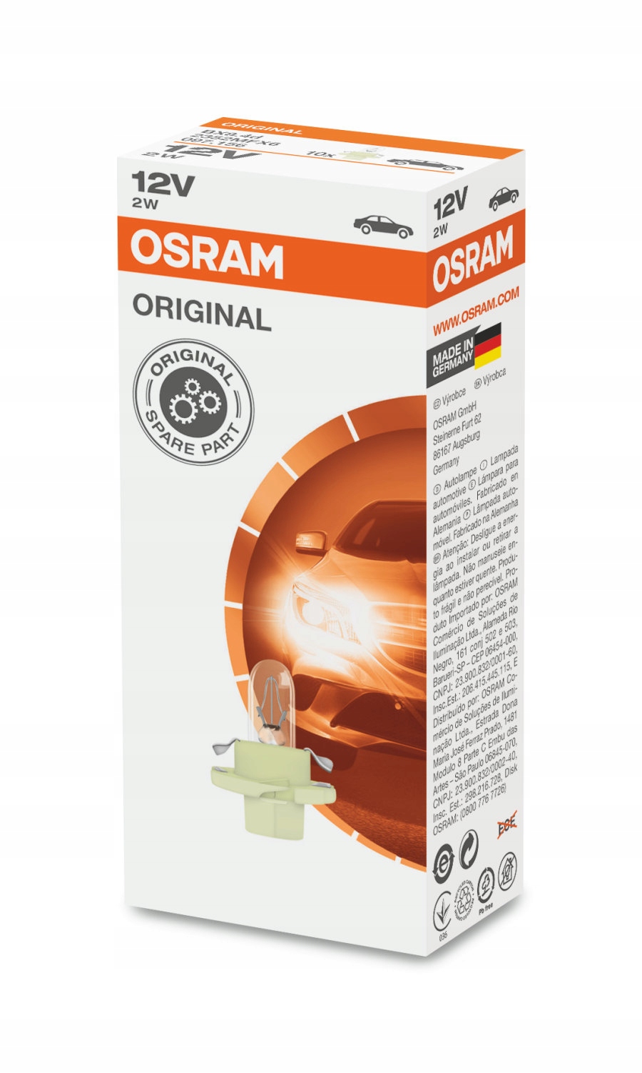 

Żarówki Osram 2352MFX6 Bax 12V 2W BX8,4D 10szt.