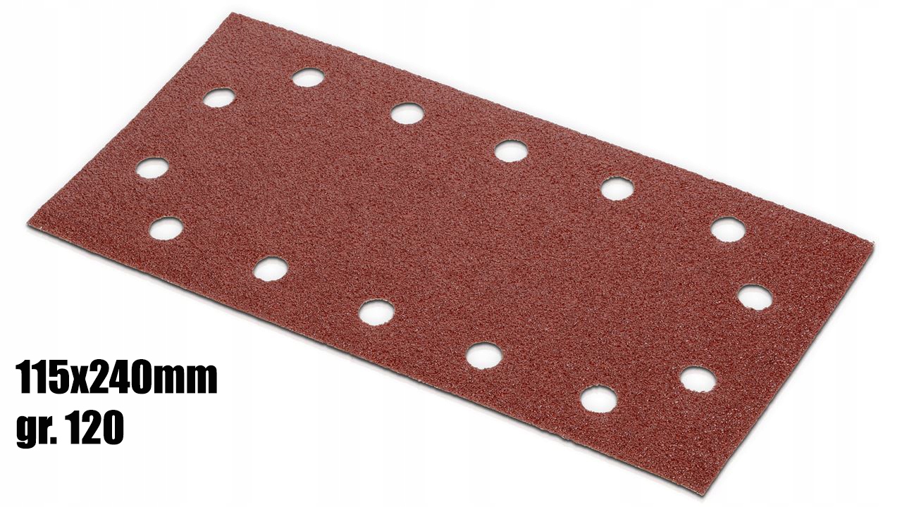 

Papier ścierny rzep 115 x 240mm gr 120 5sztuk