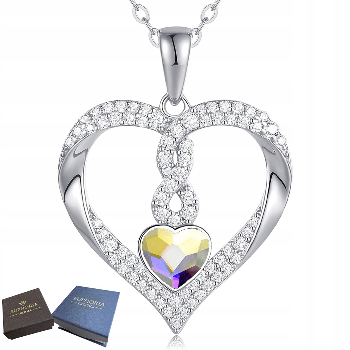 Náhrdelník Stříbro 925 Srdce s přívěskem a zirkony jako Dárek pro ženu