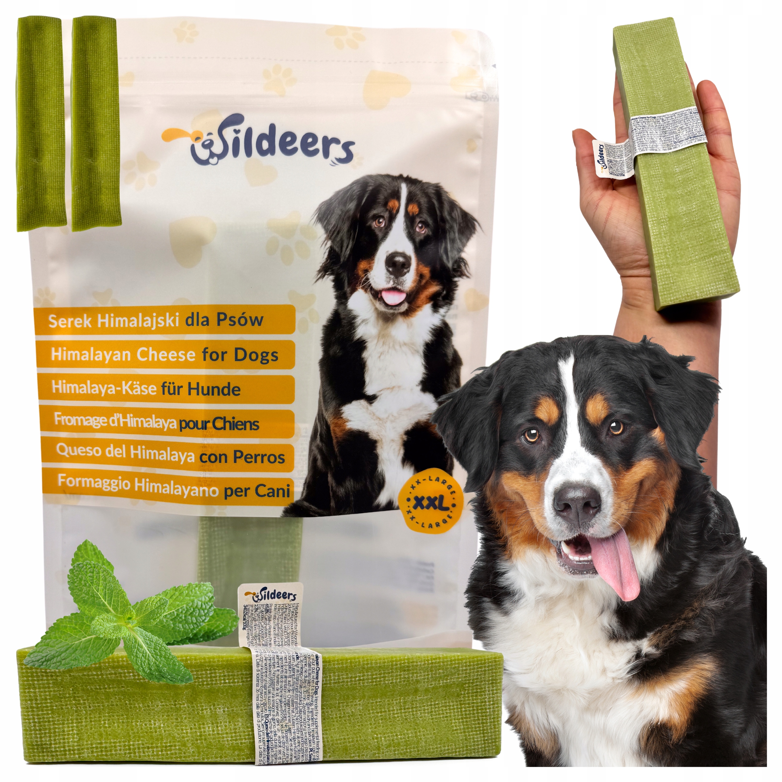 Levně Výživné kousátka z himalájského sýra pro psy s mátovou příchutí, přírodní 2 ks