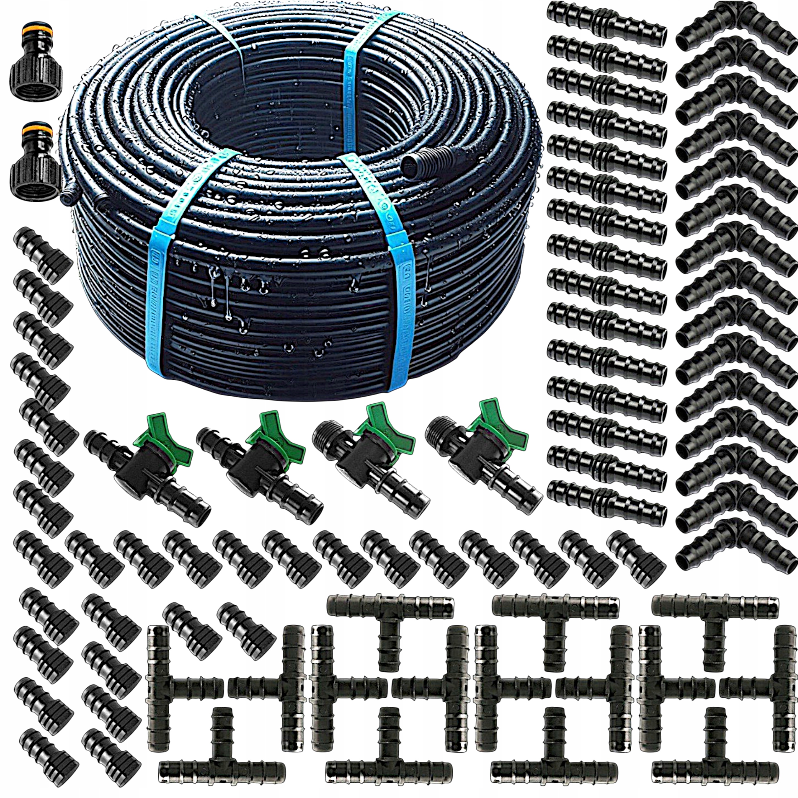 Linia Nawodnienie Kroplująca Z Kompensacją Kropelkowe Wąż 182 el. SET4 +100