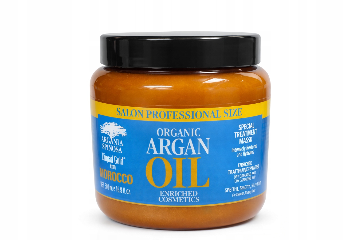 Argania Spinosa 'Liquid Gold' Organická arganová marocká vlasová maska 500ml