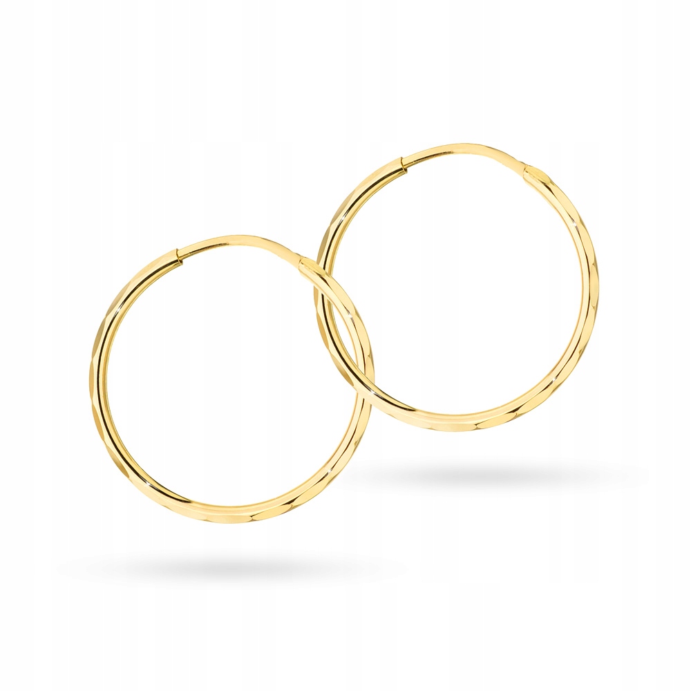 

Piękne Złote Kolczyki Kółka 20mm pr. 333 Koło Ring