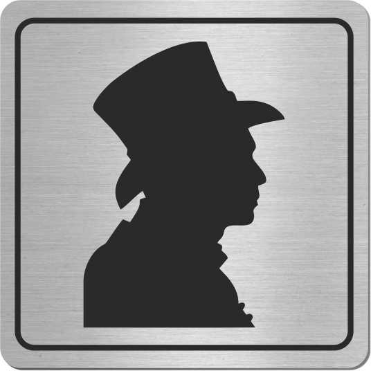 Tabliczka TOALETA MĘSKA WC inox STAL NIERDZEWNA