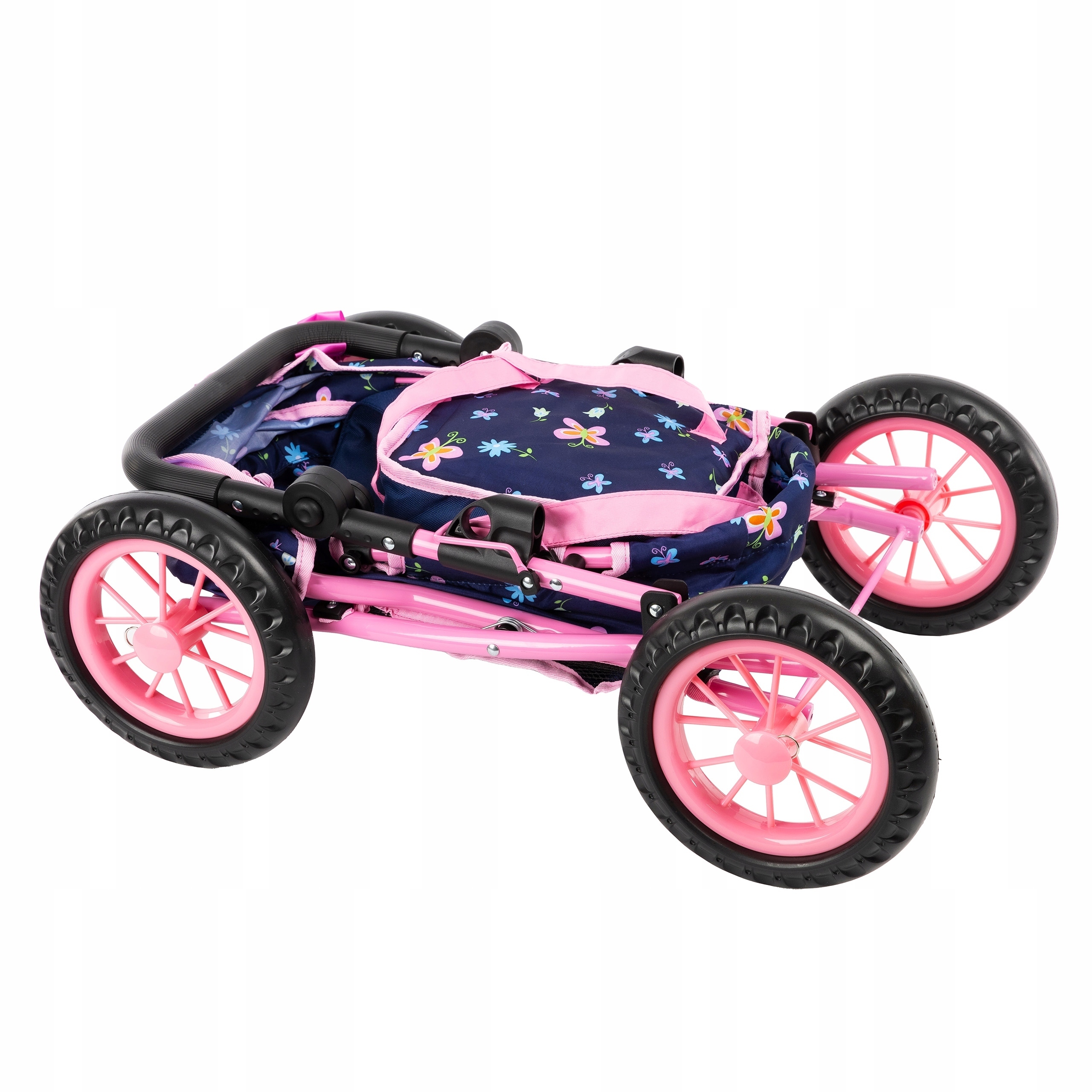 KINDERPLAY WÓZEK DLA LALEK GŁĘBOKI GONDOLA SKŁADANY TORBA REGULOWANA RĄCZKA Kolor wielokolorowy